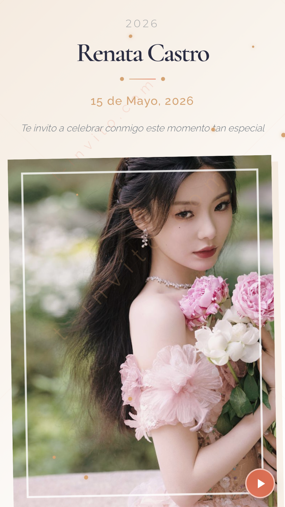 Vista previa invitación Quinceañera demo 3
